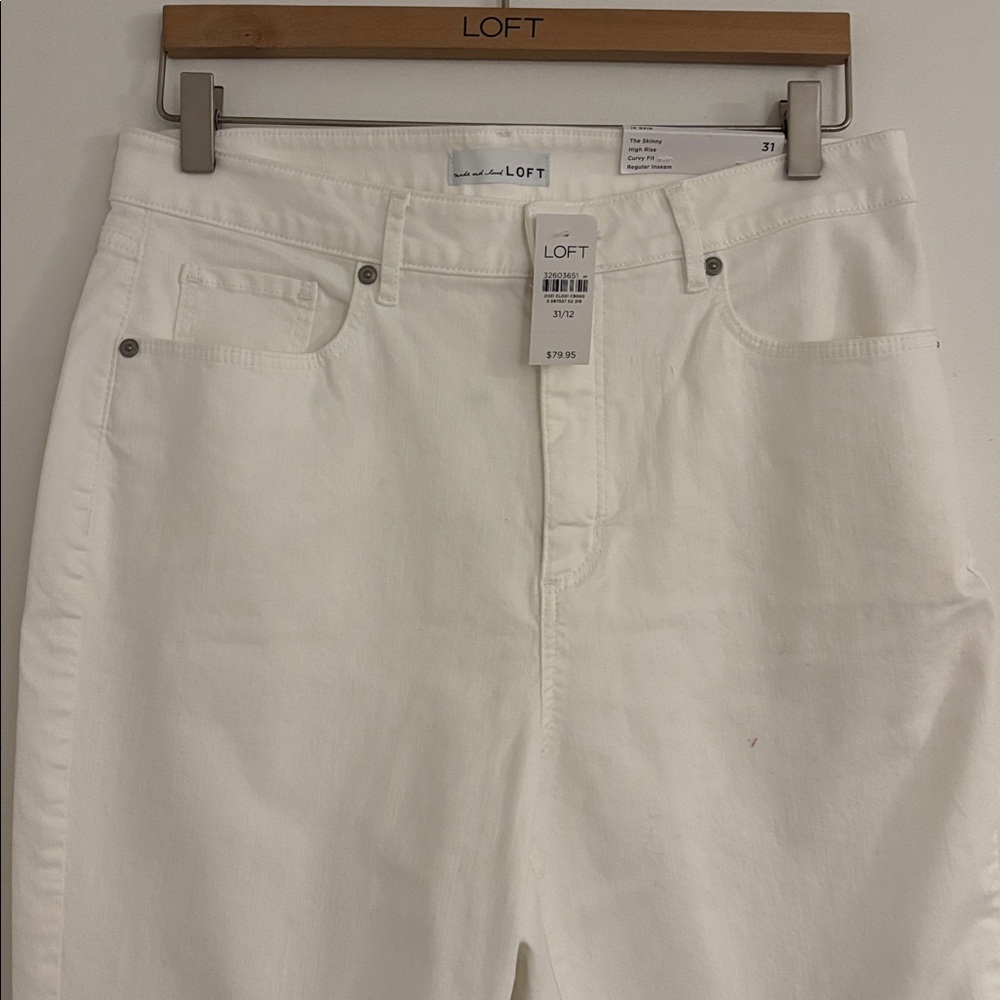 LOFT Women's Cream High Rise Skinny Jeans - Picture 3 of 6